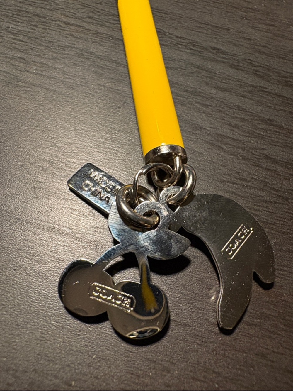 Coach Yellow Butterfly Pin, Red Heart Pin, Red Star Keyring & Pin with Charm Set - Picture 6 of 9